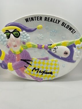 Vintage Hallmark Maxine "Winter Really Blows" Ceramic Platter